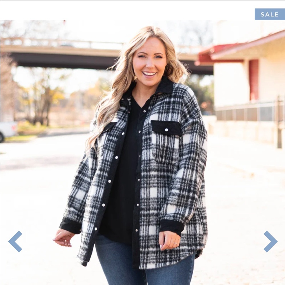 3x Black and White Shacket